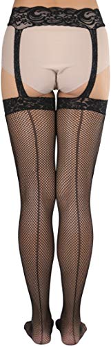 Image of ToBeInStyle Women's Attached Garter Belt Suspender Nylon Stocking Pantyhose