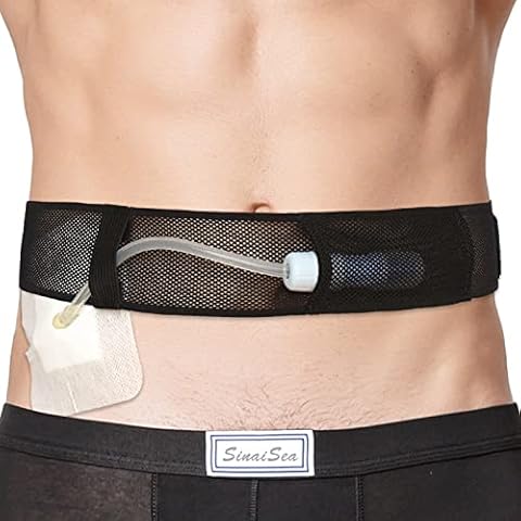 Peritoneal Dialysis Belt Breathable Mesh PD Catheter Holder Belt for Secure Stomach Abdominal Feeding Peg G J Tube Supplies Patients Women Men Adults Black, Medium Cover