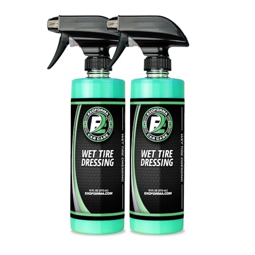 ExoForma Wet Tire Dressing Spray - Extremely High Shine Tire Dressing for That Wet Look - No Sling, Non-Greasy Silicone Formula with UV Protection - Easy to Apply, Minimal Cure Time - 16 fl oz, 2 Pack by ExoForma - Used condition - US$27.25