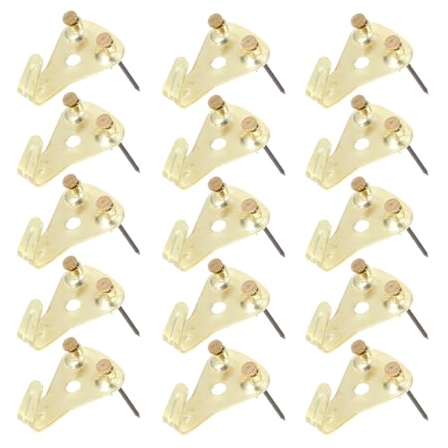 TOVINANNA 30pcs Heavy Duty Picture Hanging Kit with Metal Hooks and Nails for Drywall and Wood Walls, Brass and Black Finish Wall Frame Hangers for Gallery Frames and Mirrors