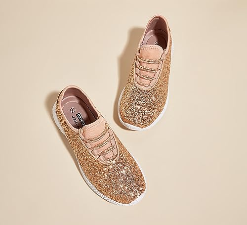 Image of K KIP WOK Fashion Glitter Sneakers for Womens Silp On Running Shoes Lightweigt Tennis Walking Sneakers
