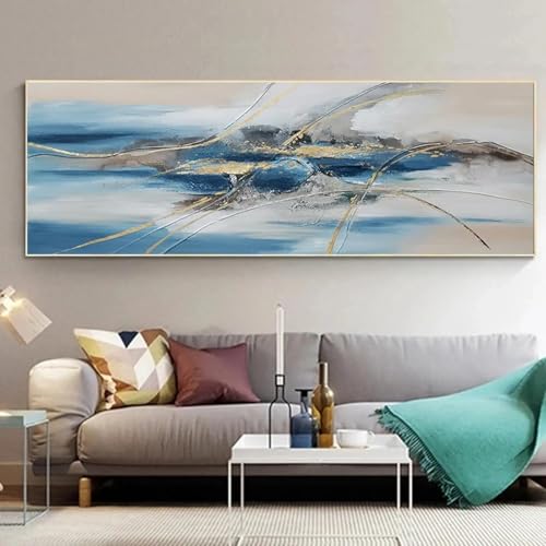 Peinture sur toile pour habiller un grand mur vide avec un paysage abstrait chic