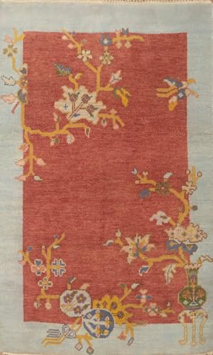 Rug Source Traditional 4x6 Hand Knotted Wool Floral Rug