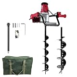 JKCHENPRO 1500W Electric Post Hole Digger - 6' & 4' Earth Auger with Reverse Function, Carry Bag & Durable Auger Bit for Fencing, Gardening
