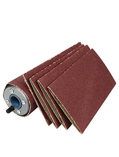 3"X9" Rubber Sleeve Tube Pneumatic Drum Sander + 5Pcs 120 Grit Drum Sanding Sleeves Aluminum Oxide Sanding Belts Accessories For Woodworking,Furniture And Other Non-Metal Polishing #TOP7