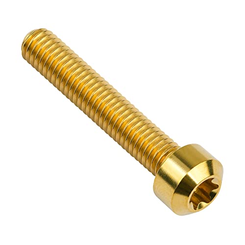 Image of Titanium Torx Square Head M6 x 10 15 20 25 30 35 40 45 50 60 65 70 80mm Screw Pack of 5 (Gold, M6x35mm)