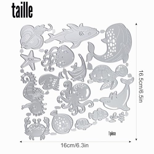 cersaty® 16 Pcs Dies Scrapbooking Ensemble, Différents Animaux Marins – vue 7
