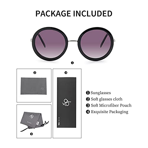 Image of Joox Oversized Round Sunglasses for Women, Retro Polarized Sun Glasses with UV Protection