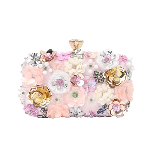 LHHMZ Damen Florale Clutch Handtasche, Handgemachte Blumentaschen, Braut Hochzeit Party Clutch Handtaschen