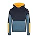 Produktbild Trollkids Trendiger Kinder Hoodie mit seitlichen Eingriffstaschen RONDANE, Schwarz/Stahlblau/Mango, Größe 140