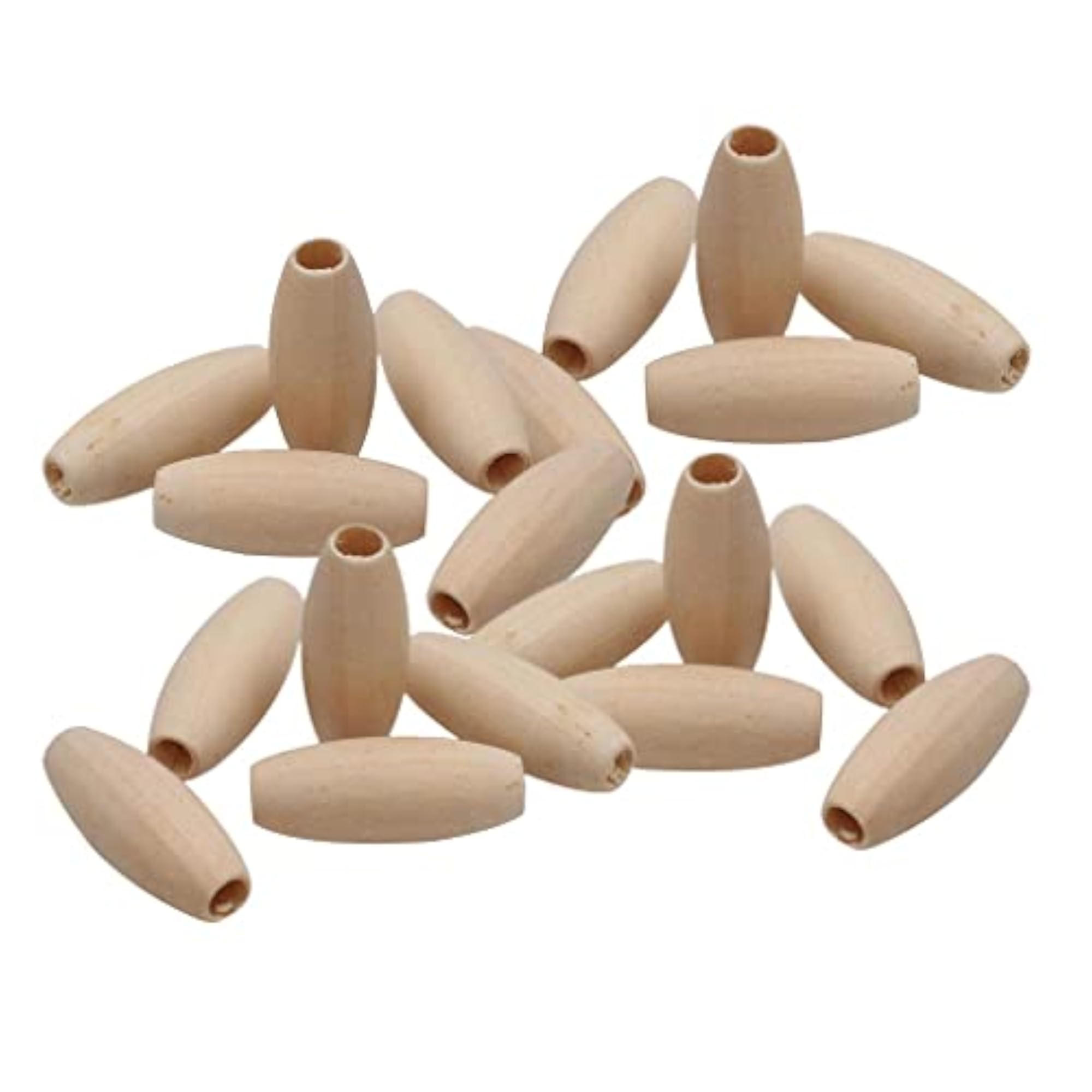 Natural Wood Oval Bead Wooden Beads for DIY Crafting