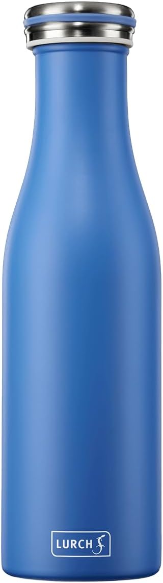Lurch Germany Thermal Bottle for Hot and Cold Drinks Made of Double-Walled Stainless Steel (Pearl Blue, 16, oz. | 0.5l)