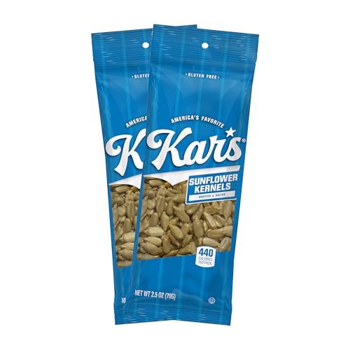 Kars Nuts Roasted & Salted Sunflower Kernels, 2.5 oz Individual Snack Packs  Bulk Pack of 36, Gluten-Free Snacks