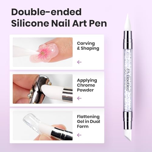 Gelab cosmetics LLC Beetles 3D Gel Nail Art Kit-1oz Clear Solid Builder Nail Gel,5 in 1 Non-Sticky Hand Sculpting Building 3D Nails for Beginner DIY Salon at Home,UV & LED Lamp Cured Needed,Crystal Orb