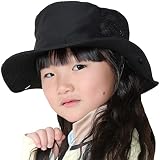 [FELLOW] フェロー ビーチハット 全33色 UVカット 子供 サーフハット サファリハット キッズ 帽子 フリーサイズ プール 紫外線対策 UPF50+ ブラック S 54cm
