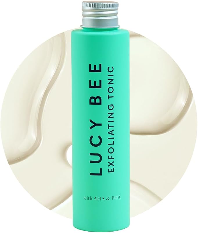 Lucy Bee Tônico esfoliante AHA PHA para o rosto, com ácido glicólico, ácido lático e gluconolactona, 100 mL