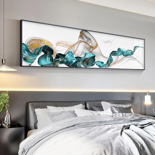 Bannière décorative maison toile abstraite soie fluide grand format
