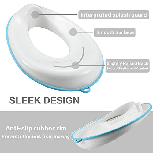 Pandaear Portable-Travel Toilet Training Potty Seat: Safe Urine Guard Durable Anti-Slip Rubber Rim | Hanging Ring & Bonus Hook | Baby Boys Girls Toddlers Kids Infants | Fits Round & Oval Chair #TOP3