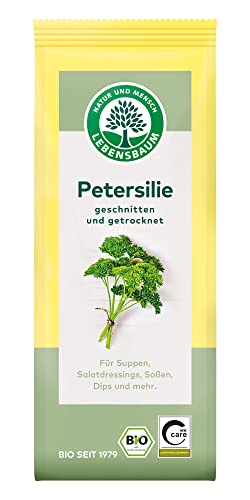 Lebensbaum Petersilie, Bio-Gewürz für Suppen, Salatdressings, Sossen und Dips mit frischem Geschmack, gerebelt und getrocknet, 15 g