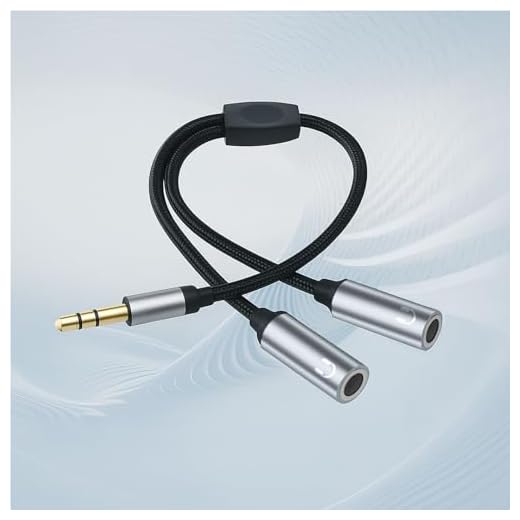 3.5mm Audio Splitter Cable - 1 Male to 2 Female, Hi-Fi Stereo Sound, Nylon Braided Black for Headphones/Speakers