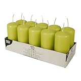 Papstar - Velas de pilar, 40 mm, color kiwi