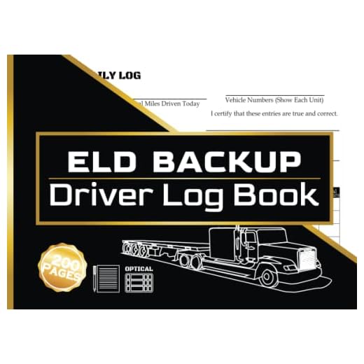 ELD Backup Driver Log Book: Daily Eld Backup Logs & Inspection Reports for Truck Drivers, 200 Pages 8" x 6" Inches