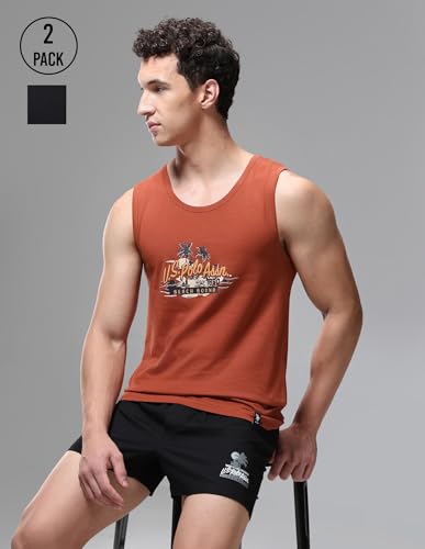 Image of U.S. Polo ASSN. Mens OEV08 Anti Microbial Pure Cotton Vest - Pack of 2