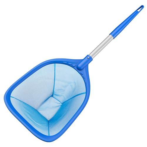 Mowend Swimming Pool Skimmer Net 26.8 inches, Leaf Rake Net with Fine Aluminum Pole for Fast Cleaning Ponds, Hot Tub, and Spas, Pool Cleaner Supplies and Accessories