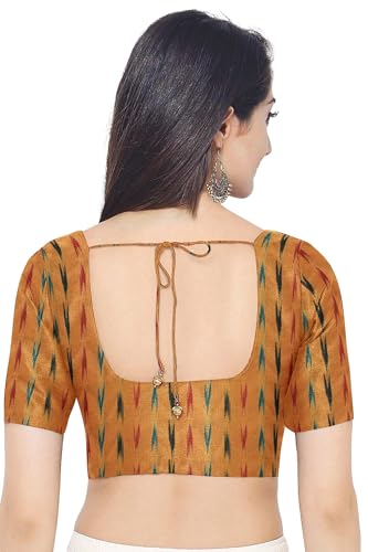Image of Cotton Pochampally ikat unstitched blouse, Kurthi, long frock fabric material for women (1 meter, 2 meters & 3 meters)