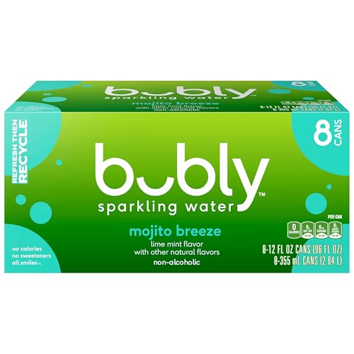 Image of Bubly Sparkling Water, Mojito Breeze, 12 Fl Oz x 8 Count