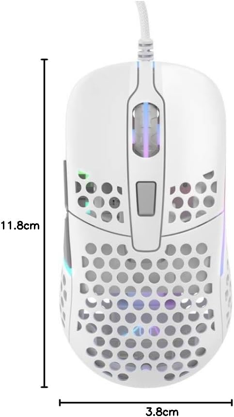 Xtrfy M42 RGB, Ratón Gaming Ultraligero con Cable, Sensor Pixart 3389 de Última Generación, Carcasa Modular (incluye 2 Tamaños), Iluminación RGB Regulable, White Edition 8
