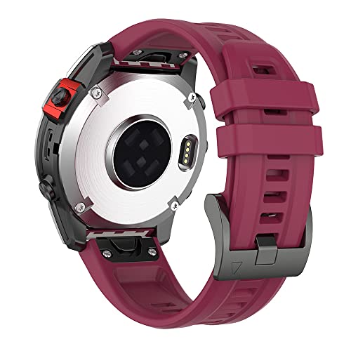 Bracelet 26 mm pour Garmin Enduro et Tactix Delta en silicone noir durable