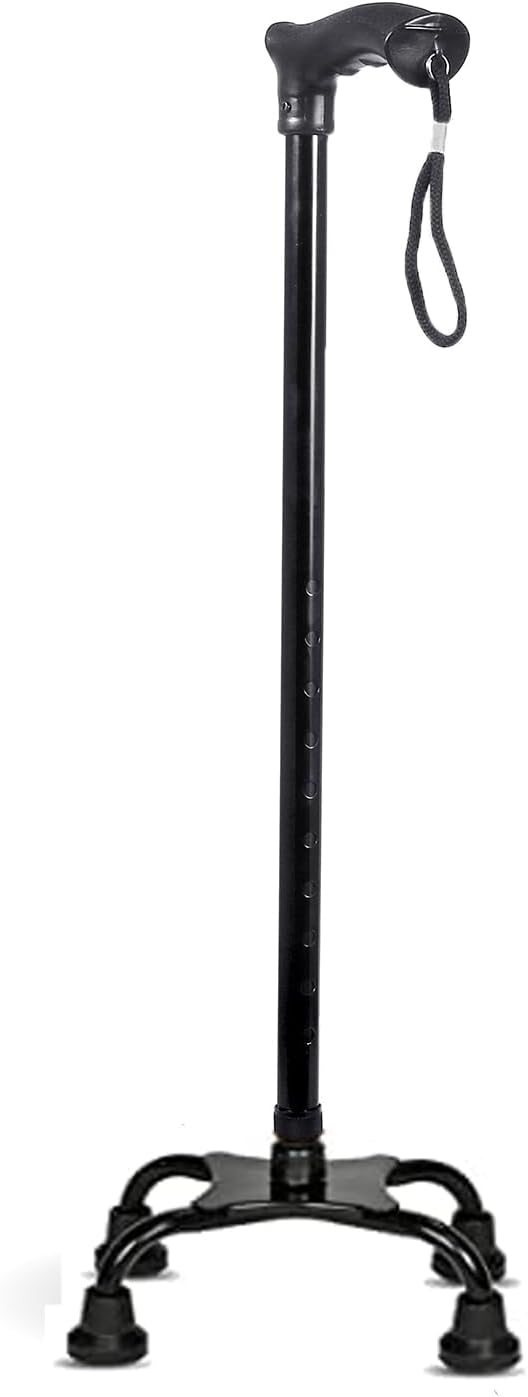 Paxmax Quadripod Adjustable Four Legged Walking Stick Black