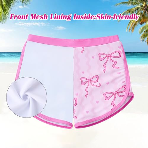 Image of TUONROAD Girls 2 Pieces Rash Guard Swimsuit Long Sleeve Tankini for 4-10 Years