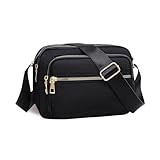 Iridsmole Crossbody Bag for Women, Multi Pocket Crossbody Bag, Ladies Lightweight Handbag Bag, Waterproof Shoulder Bag for Women, Large Capacity Handbag for Shopping Travel Work Daily, Black - Image 1