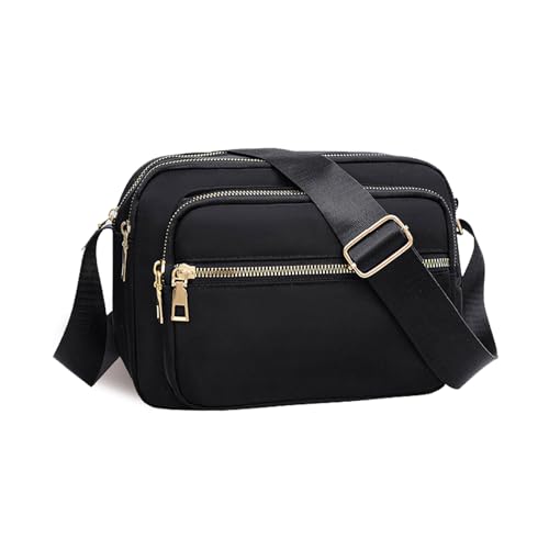Iridsmole Crossbody Bag for Women, Multi Pocket Crossbody Bag, Ladies Lightweight Handbag Bag, Waterproof Shoulder Bag for Women, Large Capacity Handbag for Shopping Travel Work Daily, Black