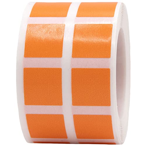 Étiquettes carrées orange 1,27 cm en rouleau de 1000 pièces pour marquage