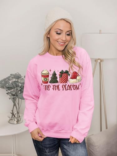 Christmas Sweatshirts for Women Funny Christmas Tree Xmas Cute Graphic Long Sleeve Shirt