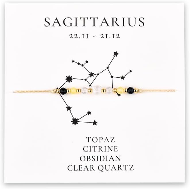 12 Constellation Bracelet Horoscope Zodiac Gifts for Women Birthday Christmas Gifts for Her Crystal Bead Bracelets for Women