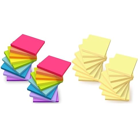 18 Pads Sticky Notes 3x3 and 3x3 in Canary Yellow Sticky Notes Cover