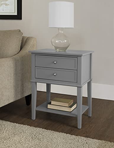 Ameriwood Home 5062196PCOM Franklin Accent Table With 2 Drawers, Gray - Stylish End Table Or Nightstand thumb #3
