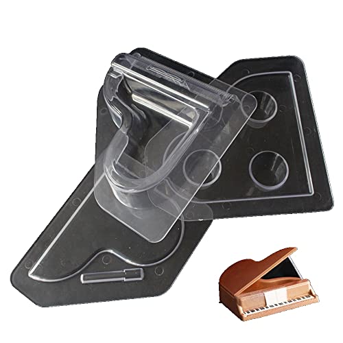 TUKE 3D Piano Chocolate Molds DIY Clear Plastic Polycarbonate Mould for Cake Topper Decorating, Fondant, Candy, Plaster of Paris Candy Mold