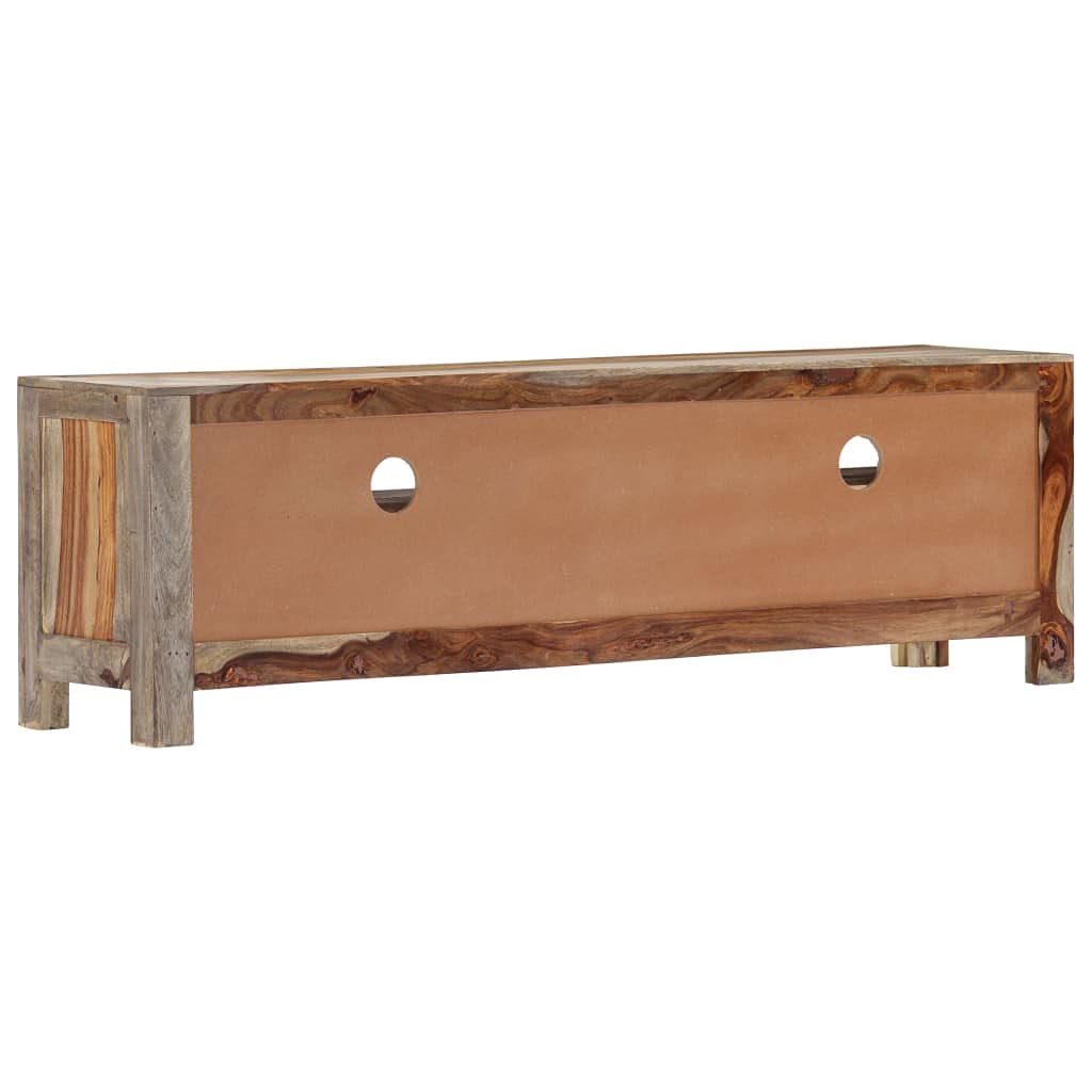 Fengshui Meuble TV en bois massif d'acacia 130 x 30 x 40 cm