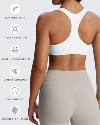 Image of Aoxjox Define Sculpt Racerback Sports Bra | women's workout fitness yoga crop tank, breathable fabric, 4-way stretch, moisture-wicking, gym essential