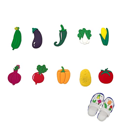 10pcs breloques pour chaussures Charms Mignons de Chaussure de PVC Charmes de Chaussures Forme Différente Pour les chaussures trouées Convient pour les sabots de jardin, les sandales de plage Cover
