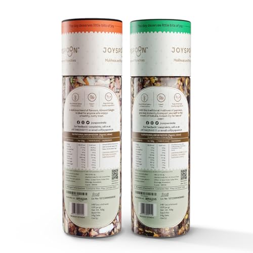 Image of JoySpoon Mukhwas Combo | Almond Delight & Calcutta Paan | Supari Free Traditional Indian Mouth Freshener | After-Meal Digestive Snack | No Artificial Colours or Preservatives | Pack of 2 x 100g
