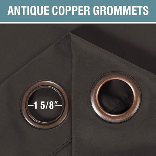 Image of H.VERSAILTEX Living Room Curtains 96 Inches Long Christmas Deals Blackout Drapes Thermal Insulated Grommet Extra Long Curtains for Patio Sliding Glass Door, Chocolate Brown - 1 Panel, 52 inch W x 96 inch L