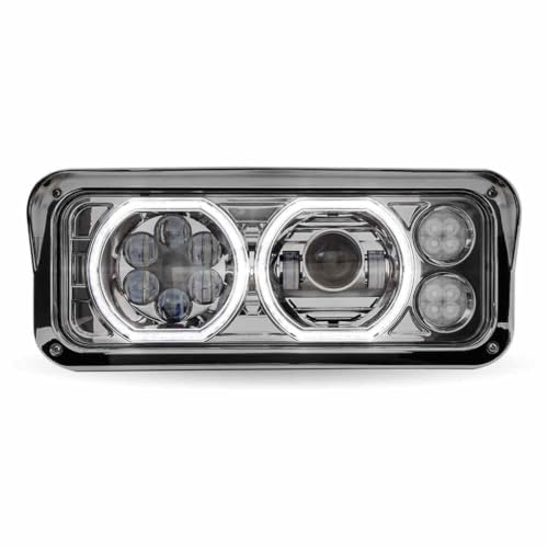 Image of Universal LED Projector Headlight Assembly With Integrated Halo Rings And Bucket - H120 by Trux