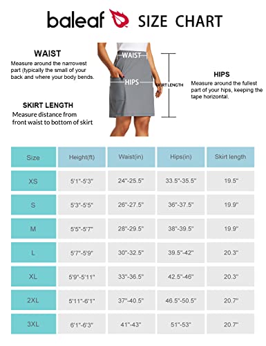 Baleaf Women's Skorts Skirts Hiking Cargo Skorts Pockets 19" Knee Length Long Athletic Quick Dry Skirts Upf 50 Dark Gray L #TOP6