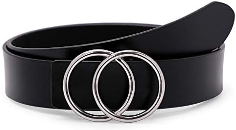 XZQTIVE 1 Pack Women Leather Belts for Jeans Dresses Pants Fashion Ladies Waist Belt With Gold Buckle